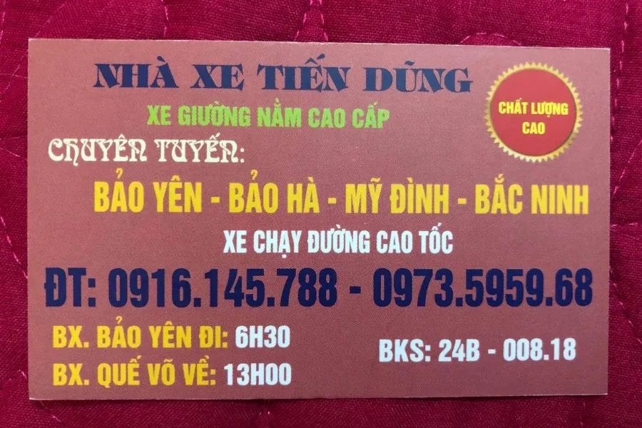 Nhà Xe Tiến Dũng – Thông Tin SĐT, Giá Vé, Tuyến & Lịch Trình